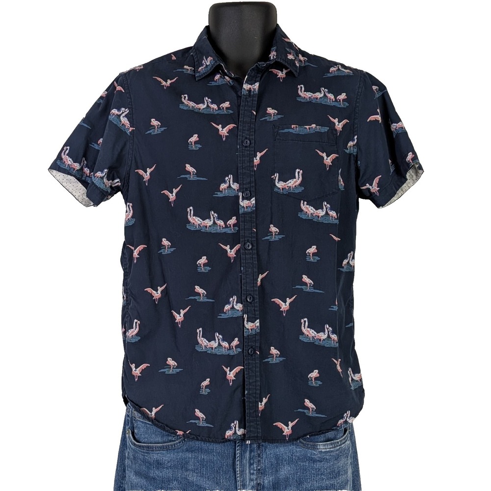Denim & Flower by Ricky Singh 100% Cotton Button-Down S/S men's slim fit Small